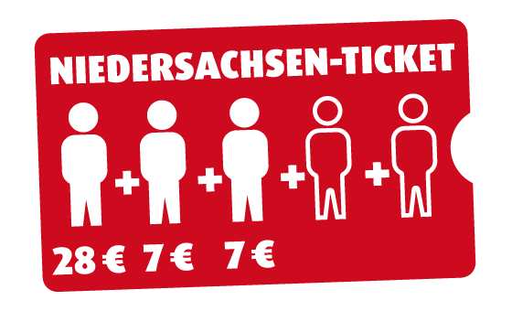 Niedersachsen-Ticket 3 Personen Niedersachsen-Ticket 3 Personen